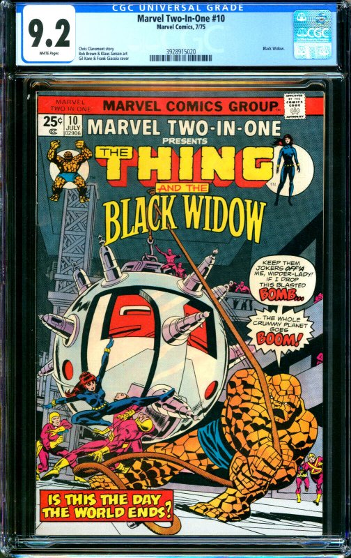 Marvel Two In One #10 Marvel Comics 1975 CGC 9.2 Black Widow 