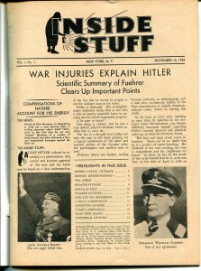 Inside Stuff #1 11/16/1934-pre WWII-Hitler, War Victim-KKK-Mozert art-VF