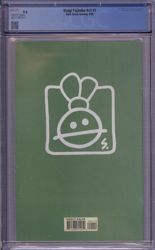 USAGI YOJIMBO V3 #1 CGC 9.6 WHITE PAGES 1011