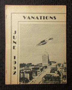 1952 April VANATIONS Science Fiction Fanzine GD-  20pgs