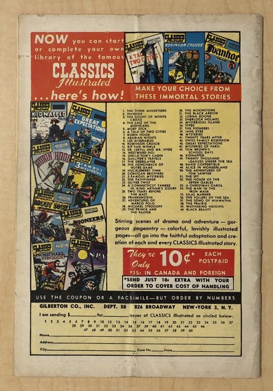 Classics Illustrated #59 Wuthering Heights HRN 60 VG 4.0 ORIGINAL EDITION