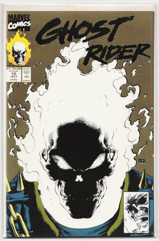 Ghost Rider #15 Second Print Cover (1991) Ghost Rider