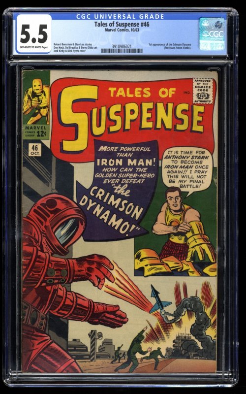 Tales Of Suspense #46 CGC FN- 5.5 Off White to White 1st Crimson Dynamo!