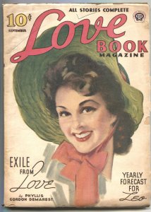 LOVE BOOK-SEPT 1942-PHYLLIS DEMAREST-PIN UP STYLE COVER ART-PULP-RARE