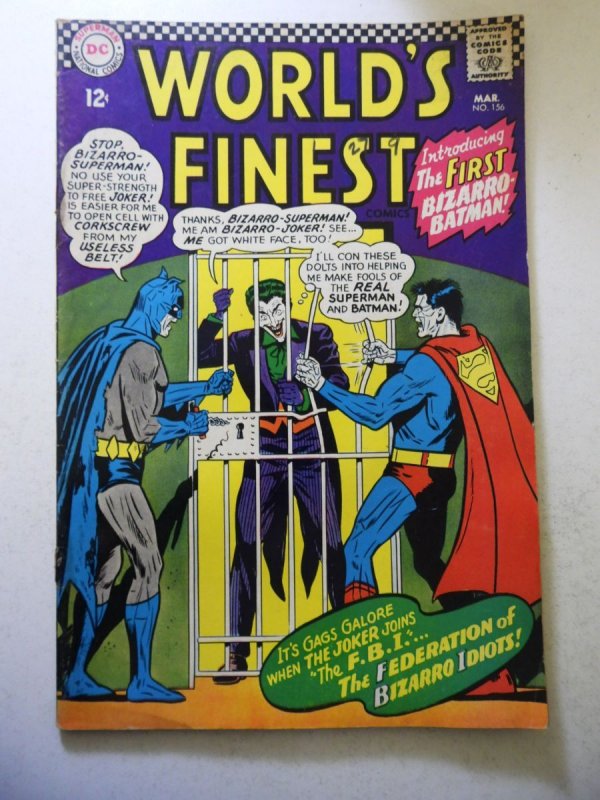 World's Finest Comics #156 (1966) 1st App of Bizarro Batman! See desc