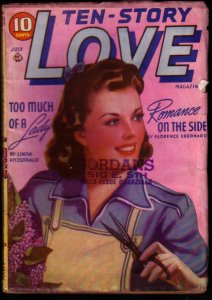 TEN-STORY LOVE 1941 JULY GOOD GIRL ART INSIDE PULP FUN VG/FN