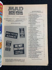 1974 MAD SUPER SPECIAL Magazine #13 VG 4.0 w/ Sickie-Stickies Insert