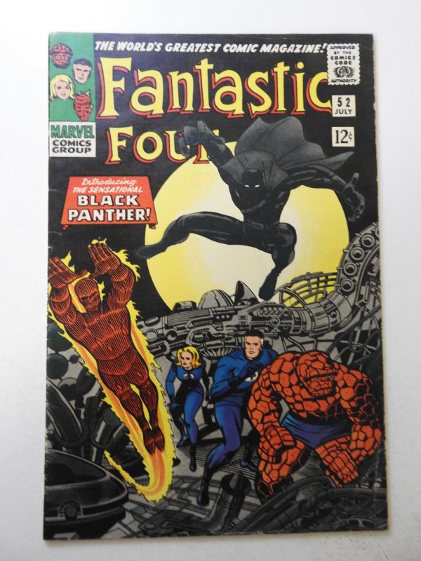 Fantastic Four #52 FN Cond! 1st App of the Black Panther! rust bottom staple
