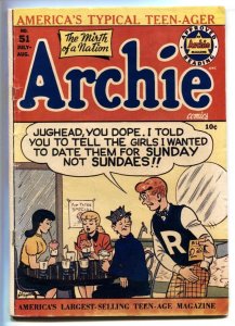 Archie Comics #51 1951-BOB MONTANA- SODA SHOP COVER VG