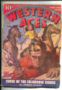 Western Aces 5/1945-Ernest Chiriacka cover art-Western pulp thrills-Joe Archi...