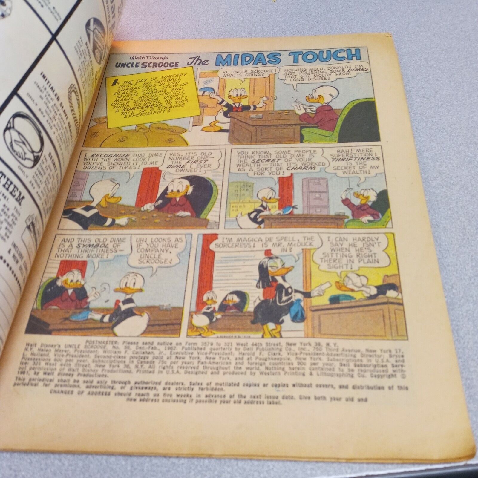 Uncle Scrooge 36 1st appearance of Magica de Spell Disney Comics 1961