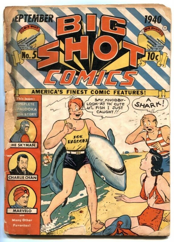 Big Shot #5 1940- SHARK COVER- low grade copy