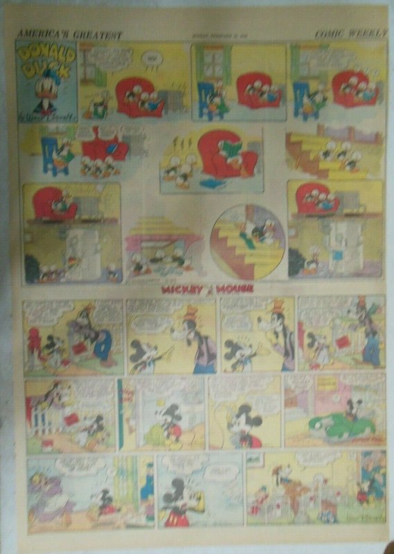 Mickey Mouse & Donald Duck Sunday Page by Walt Disney 2/25/1940 Full Page Size  