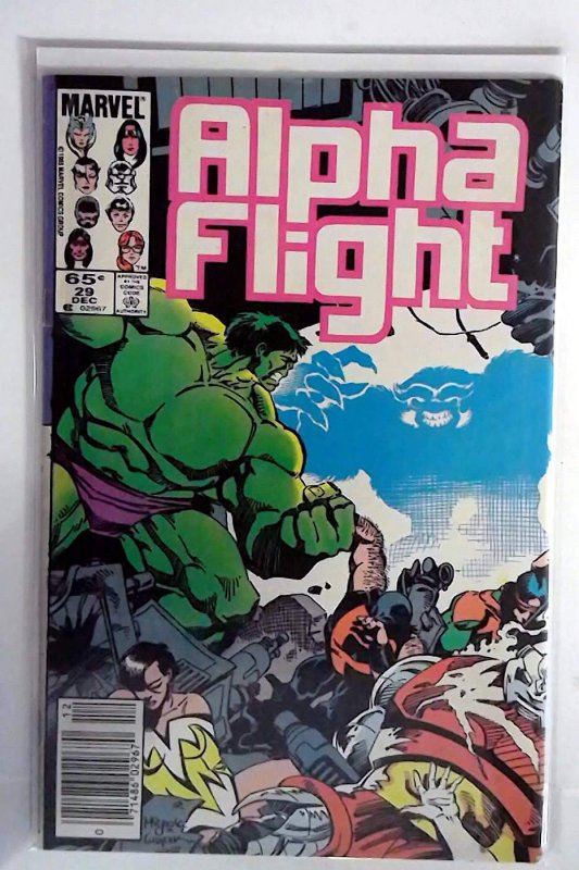 Alpha Flight #29 1985 Marvel Newsstand Hulk Snowbird Northstar Sasquatch Comic