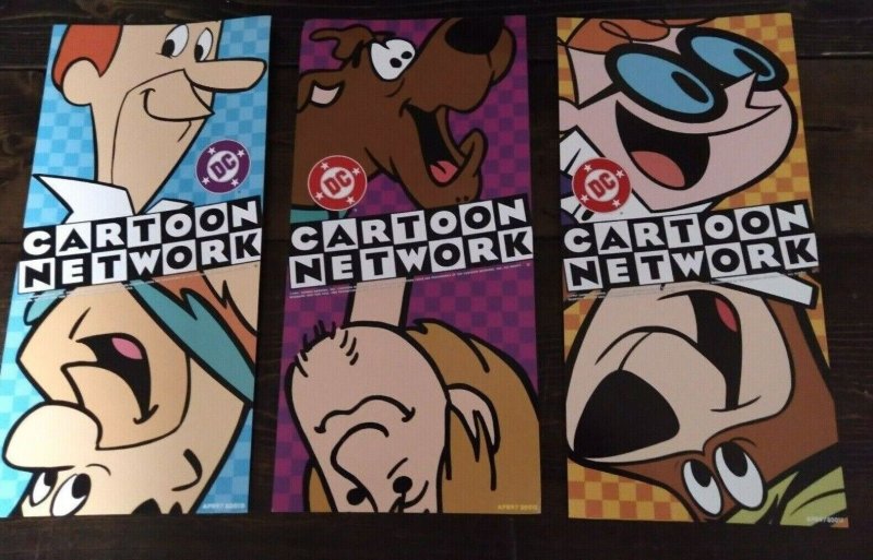 Cartoon Network Set of 3 Promo Flyers 6 x 12 Scooby, Dexter, Flintstones 1997 