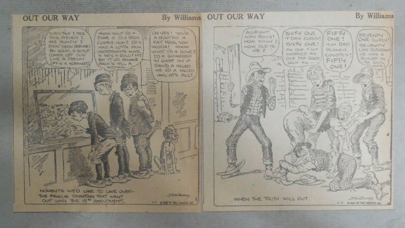 (77) Out Our Way by JR Williams Dailies from 4-6, 1926 Size: 6 x 6 inches  