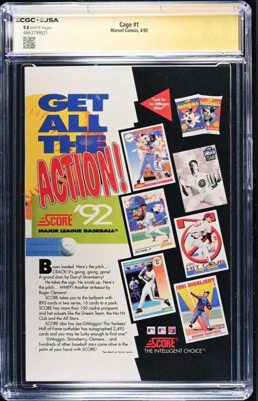 Cage #1 Signed By Mike Colter (4/92) Graded CGC x JSA 9.8