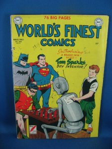 WORLDS FINEST 49 VG+ BATMAN SUPERMAN ROBOT CVR FIRST TOM SPARKS 1950