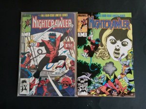 NIGHTCRAWLER  #'s 1 & 4 OF 4  1983  MARVEL  /    /  MED+  QUALITY