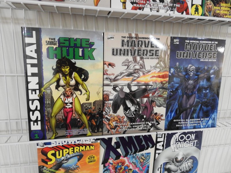 Huge Lot (13) Marvel Essentials/ DC Showcase TPB's Avg VF-NM Condition!