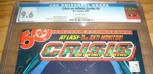 Crisis on Infinite Earths #6 CGC 9.6 key book 1ST WILDCAT george perez art dc