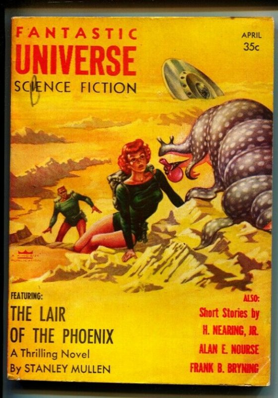 FANTASTIC UNIVERSE SCIENCE FICTION April 1956 Pulp mag digest-Flying Saucer c...