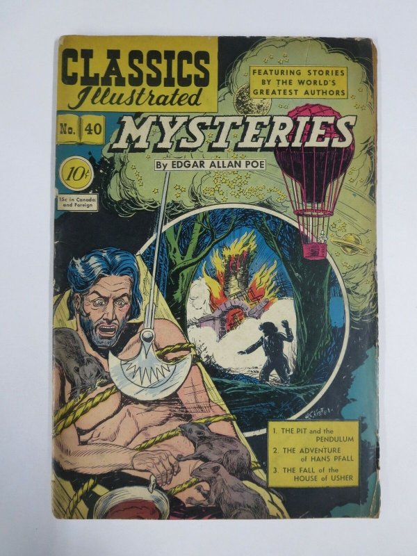 CLASSICS ILLUSTRATED 40 G HRN 40  1st ED. Poe Mysteries