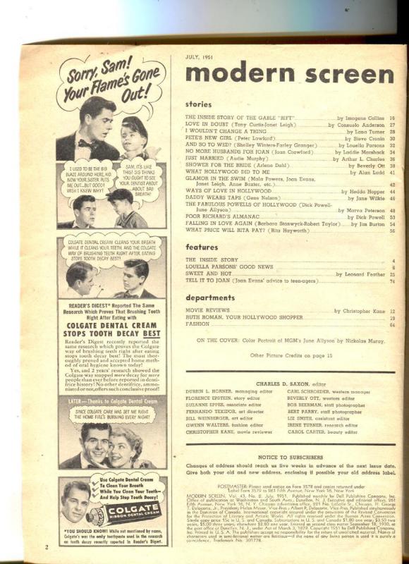 Modern Screen-June Allyson-Dick Powell-Audie Murphy-July-1951