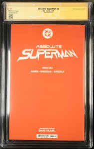 ABSOLUTE SUPERMAN #4 1:50 TALASKI VIRGIN VAR SIGNED RAFA SANDOVAL CGC SS 9.8 NM