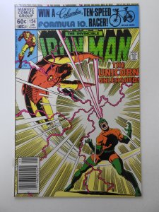 Iron Man #154 Newsstand Edition (1982) vs The Unicorn! Beautiful VF+ Condition!