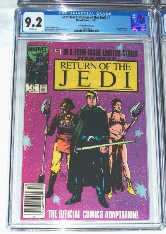 Star Wars Return Of The Jedi  #1 CGC 9.2-WP- SCARCE  $.75 VARIATION!!