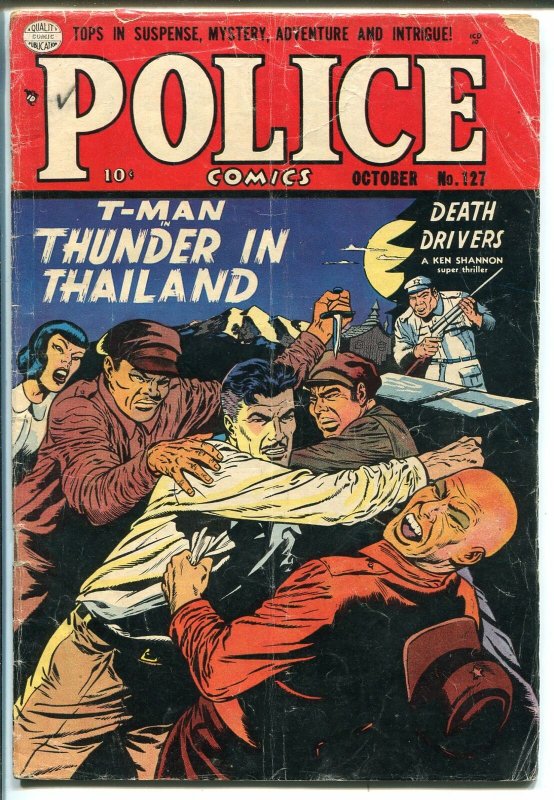 POLICE  #127-1953-QUALITY-REDD CRANDALL-T-MAN-COMMIES-good+