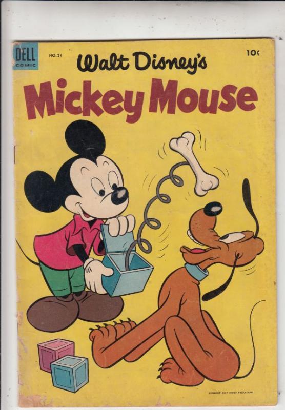 Mickey Mouse, Walt Disney's #34 (Mar-54) GD Affordable-Grade Mickey Mouse, Goofy