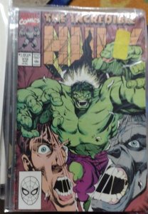 incredible Hulk  # 372  1990 Marvel DISNEY + Grey hulk  green hulk returns ?