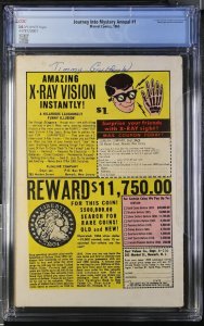 CGC 3.0 Journey Into Mystery Annual 1 ?1st App Hercules