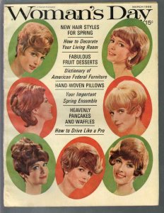 Woman's Day 3/1966-Hair styles-American Federal Furniture-VG