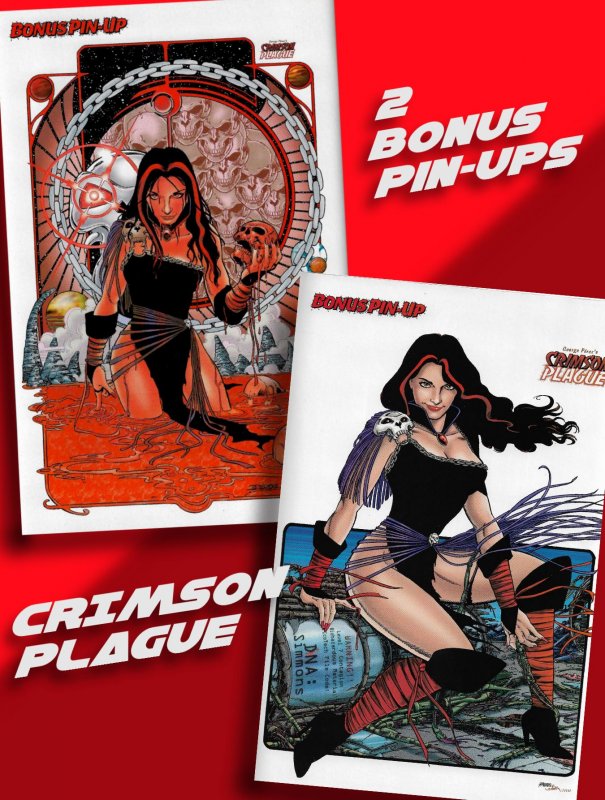 Two CRIMSON PLAGUE #1 Issues by Maestro George Pérez - Image Comics #1 Signed!