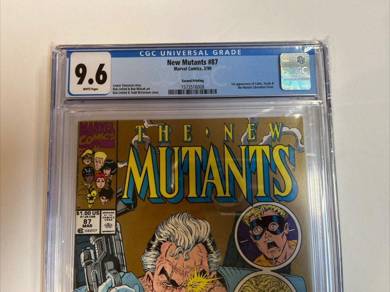 New Mutants (1990) # 87 (CGC 9.6 White Pages) - 1st App Cable | 2nd Print Gold