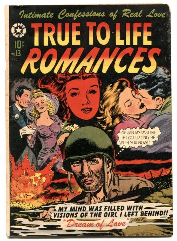 True-To-Life Romances #13 1952- LB COLE war cover VG+ 