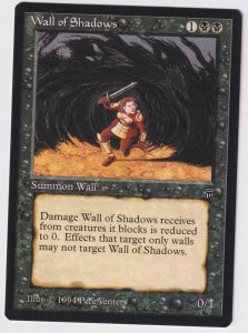 MAGIC THE GATHERING LEGENDS - WALL OF SHADOWS (1994) Mint 9.9. A beautiful card!