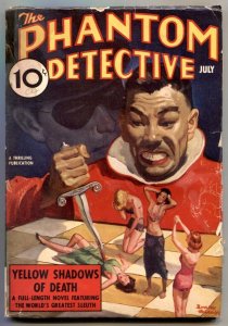 PULP:  Phantom Detective Pulp July 1938- Asian Menace cover- Yellow Shadows o...