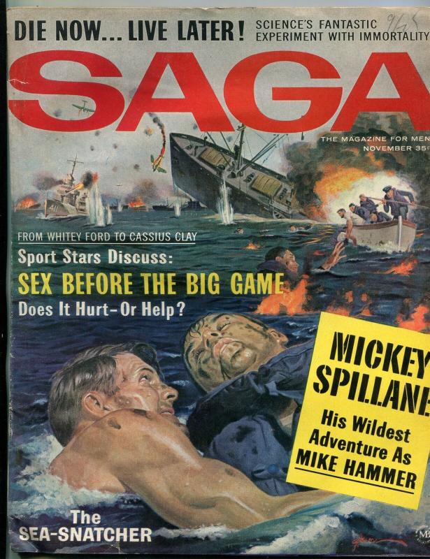 Saga Magazine November 1963-MICKEY SPILLANE-MIKE HAMMER FILM G