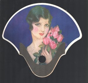 MAG: Pin-up Girl Funeral Home Fan 1920's-Hudson-Jennings Funeral Home of Maso...