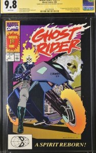 Ghost Rider (1990) V2 # 1 (CGC 9.8 SS) Signed & Sketch Javier Saltares* Marvel