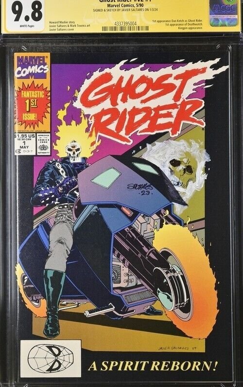 Ghost Rider (2024) V2 # 1 (CGC 9.8 SS) Signed & Sketch Javier Saltares* Marvel