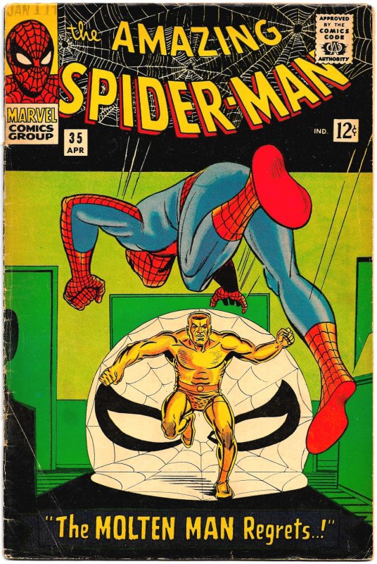 AMAZING SPIDER-MAN #35 (Apr1966) 4.0 VG   All Steve Ditko! MOLTEN MAN Returns!