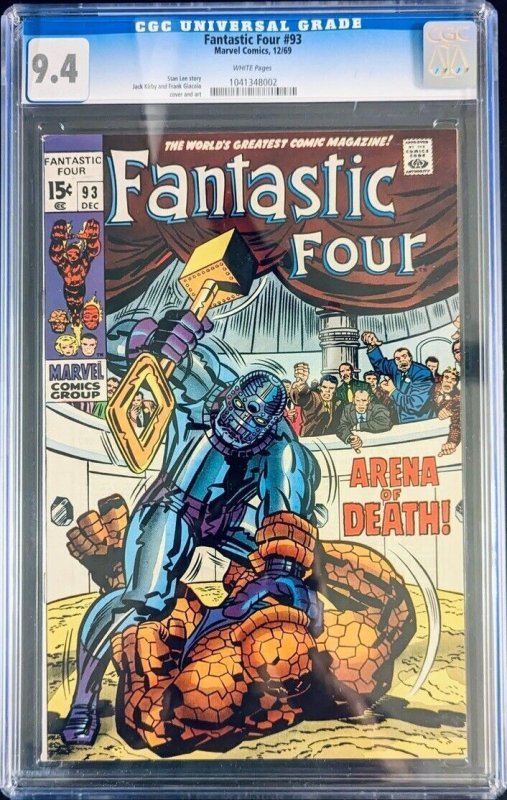 Fantastic Four (1961 1st Series) #93. Ft. The Skrulls and Torgo. CGC 9.4