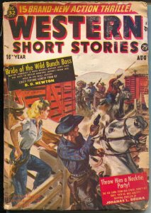 Western Short Stories August 1952- Bride Of The Wild Bunch Boss G/VG