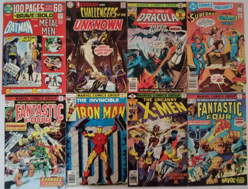 Marvel & DC Bronze Age Comic Lot of (8) Batman FF X-Men Iron Man CL#03