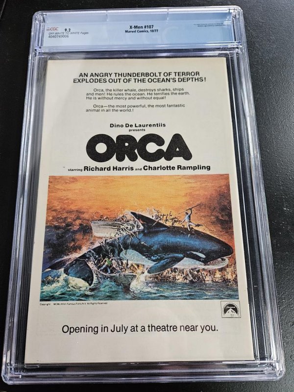 X-Men #107, CGC 9.2, 1st Starjammers, Marvel Comics, 1977